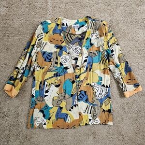 80's Vintage Funky Abstract Indie Quirky Unique Blazer Suit Jacket Cardigan